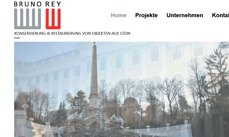 Screenshot der Website www.brunorey.at